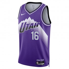 Dres Utah Jazz Simone Fontecchio Nike 2023-24 City Edition Ljubičasta Swingman